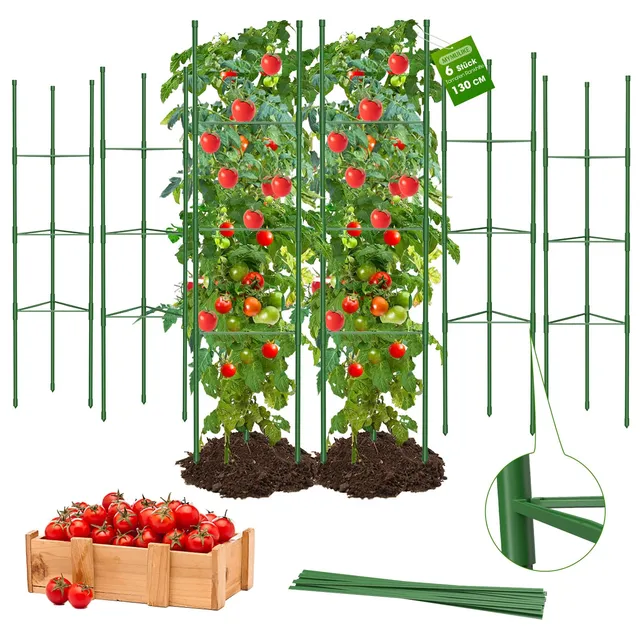 mymulike-home-life-tomaten-rankhilfe-130-cm-6-st-ck-gr-n image 1