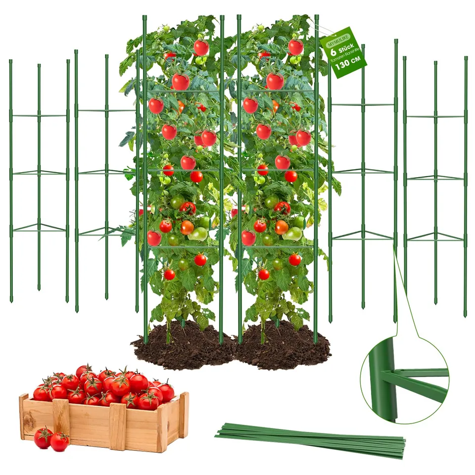 mymulike-home-life-tomaten-rankhilfe-130-cm-6-st-ck-gr-n image 1