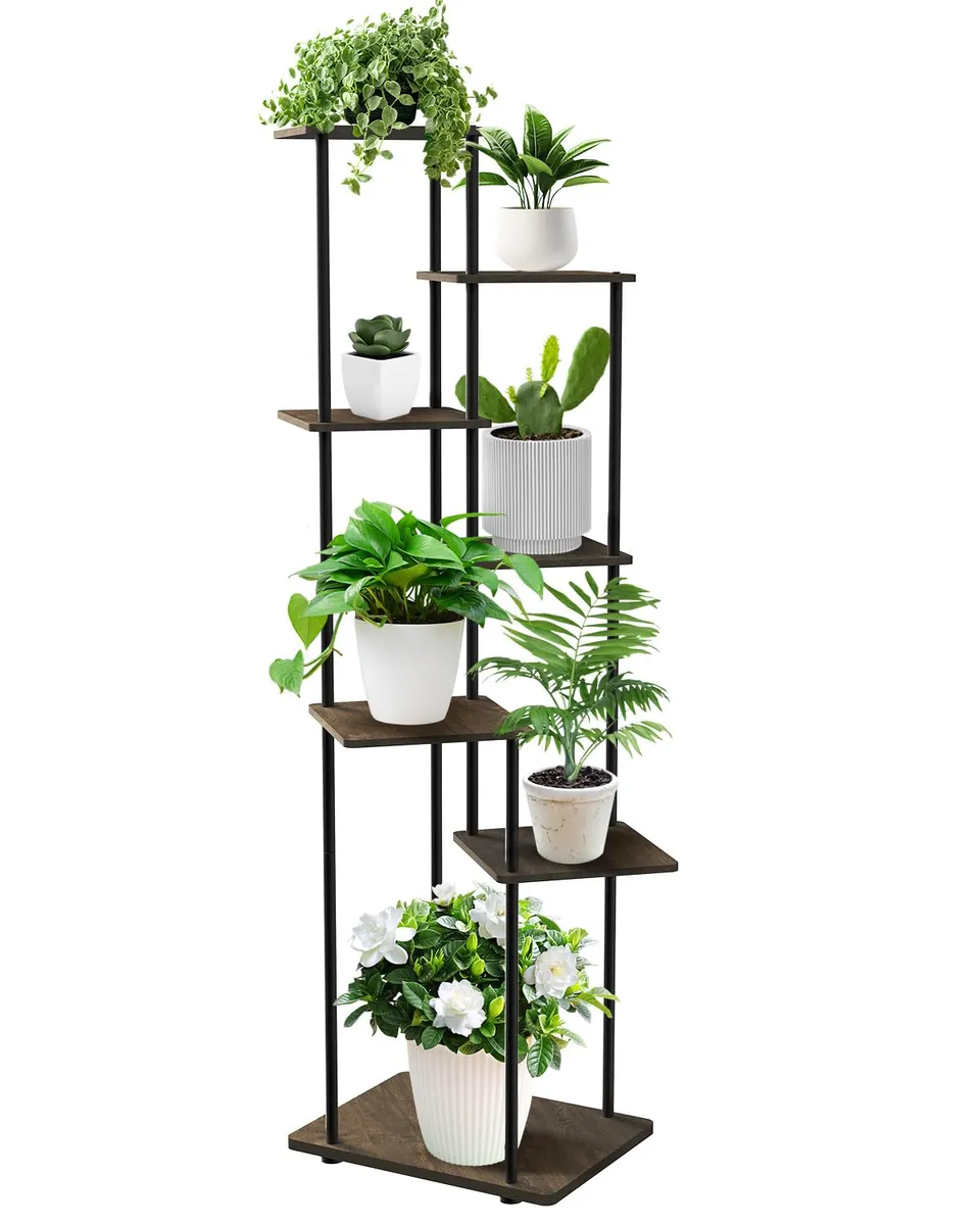 mymulike-home-life-blumenst-nder-holz-7-etagen-eckig image 1