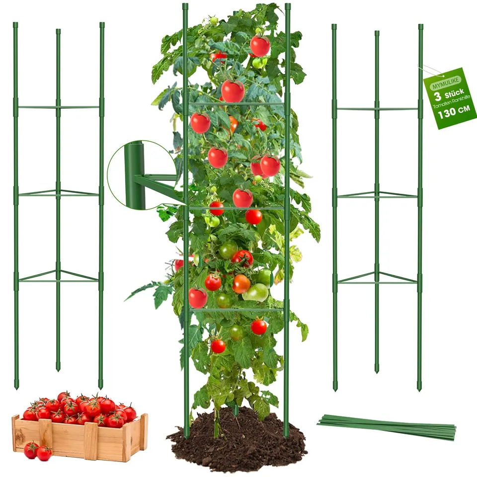 mymulike-home-life-tomaten-rankhilfe-130-cm-3-st-ck-gr-n image 1