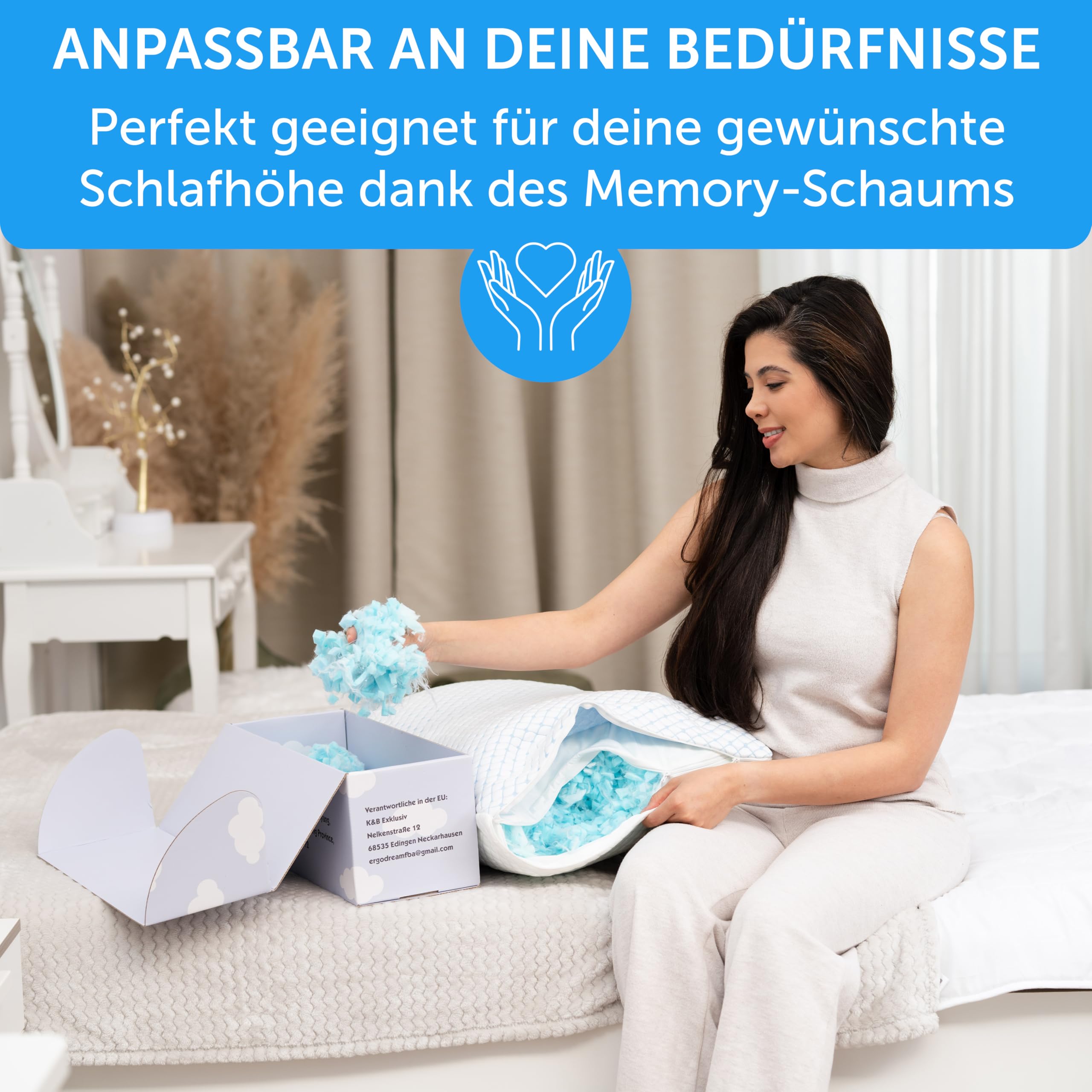 ergodream-kopfkissen-memory-foam-ergonomisch-anpassbar-k-hlend image 2