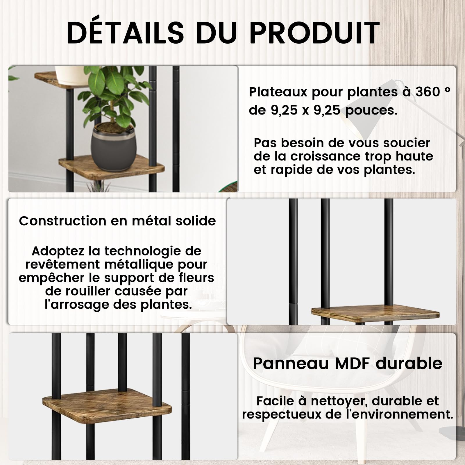 mymulike-home-life-blumenregal-holz-5-st-ckig-mit-rollen-vintage image 5