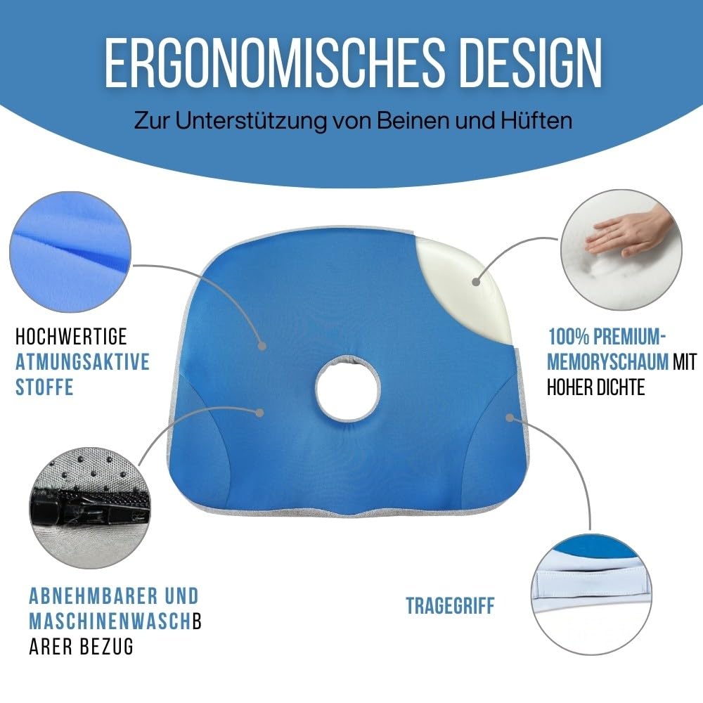 inphysio-coussin-ergonomique-sitzkissen-grau-blau-45x37x9-memory image 2