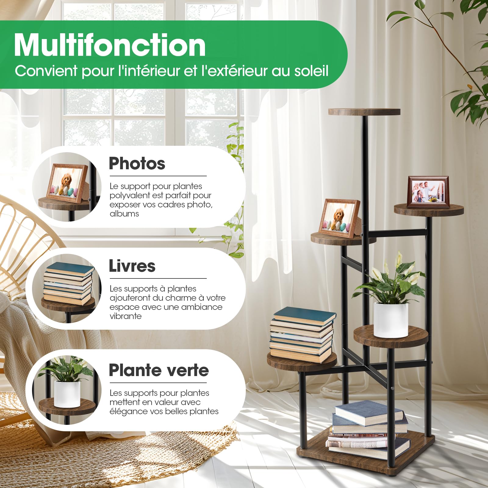 mymulike-home-life-pflanzenst-nder-6-etagen-schwarz-metall-holz image 8