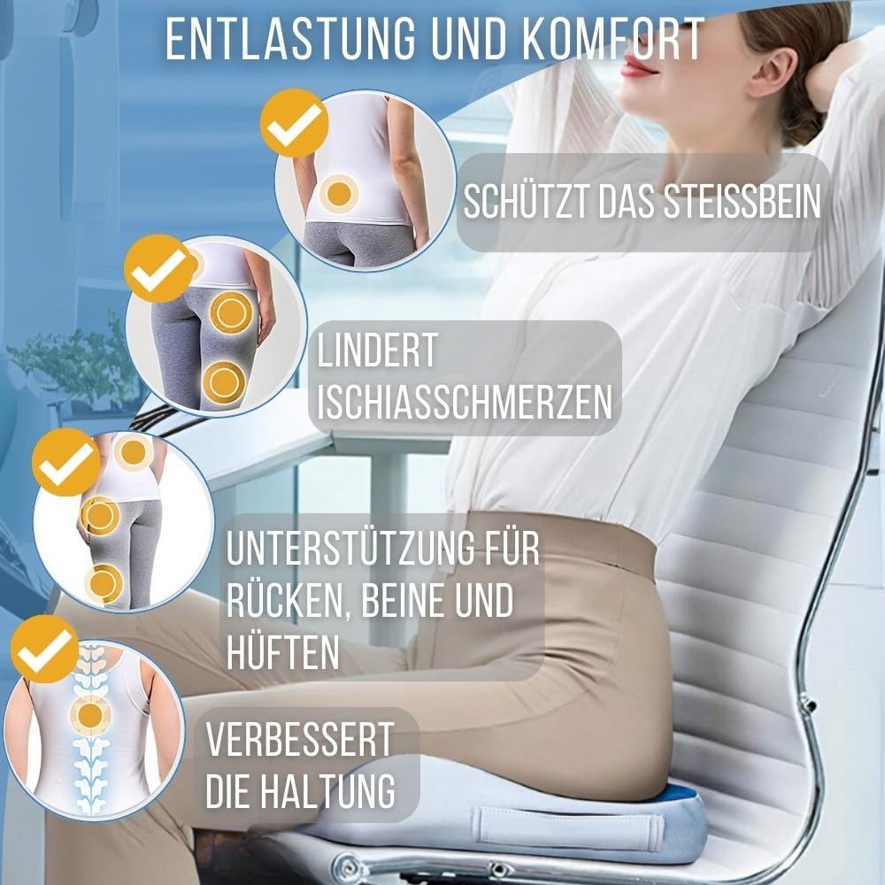 inphysio-coussin-ergonomique-sitzkissen-grau-blau-45x37x9-memory image 3