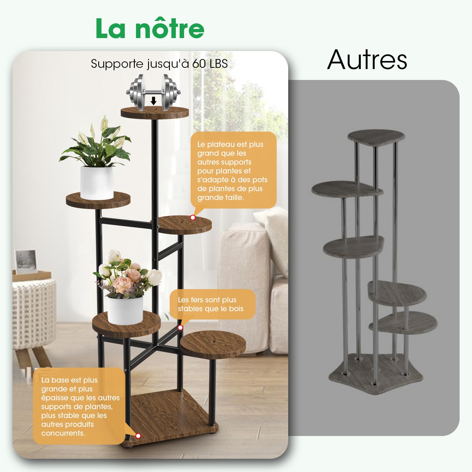 mymulike-home-life-pflanzenst-nder-6-etagen-schwarz-metall-holz image 6